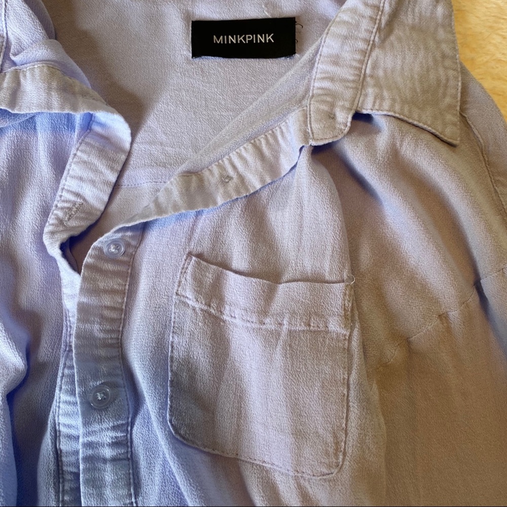 Button Down Periwinkle Top - Picture 3 of 3